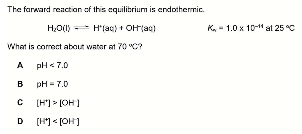 the ph of pure water at 80 degree celsius will be