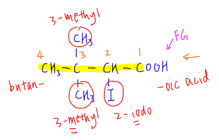 IUPAC Nomenclature compound 1 with working