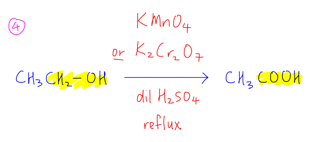 oxidation of alcohols to form acids or ketones