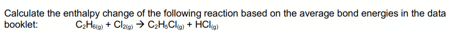 average bond energy calculation question