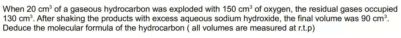 combustion analysis question