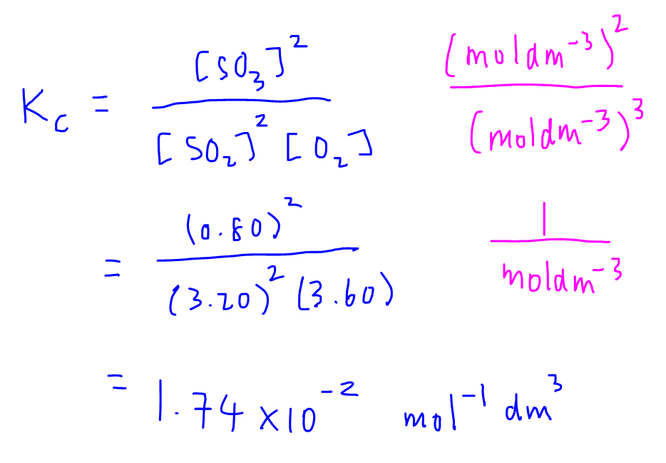 determine Kc using ICE table calculate Kc