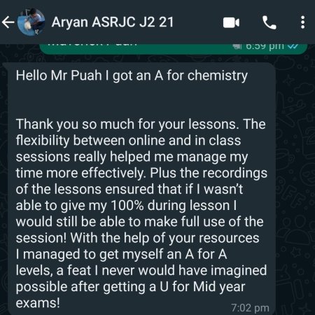 Aryan, ASRJC, 2020/21